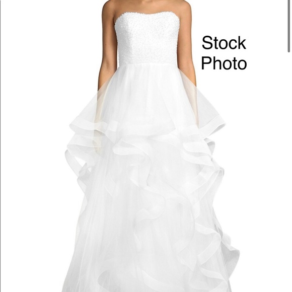 Basix Black Label Strapless Beaded Gown Size 10 - Picture 6 of 8